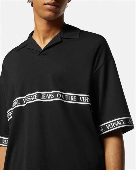 versace logo tops|Versace short sleeve shirt.